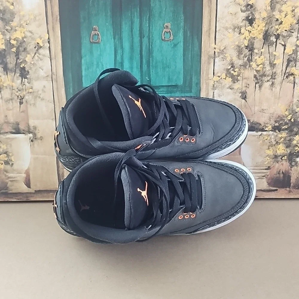 Nike Air Jordan Retro 3 Shoes Fear Pack Grey Orange OG DM0967-080 Mens Size 6.5Y